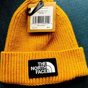 Mustard North Face Beanie